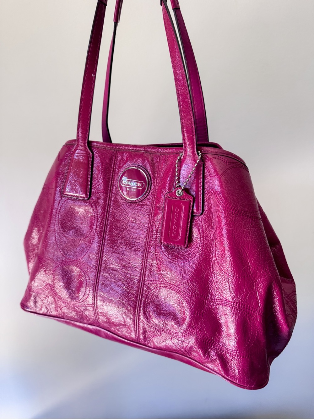 Coach Fuchsia Leather Shoulder Bag